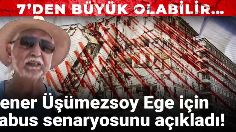 Şener Üşümezsoy Ege için Kabus Senaryosunu Açıkladı: 7’den Büyük Deprem Olabileceğini Düşünüyoruz