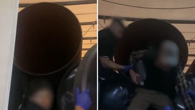 Sınırda Boruların İçine Gizlenen 6 Kişi Yakalandı