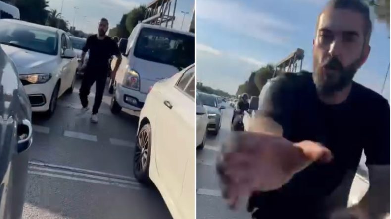 Trafikte Tartıştığı Kadına Çocuklarının Yanında Saldırdı