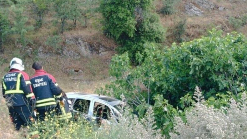 Uşak’ta Kaza! Takla Atan Araçta 4 Kişi Yaralandı