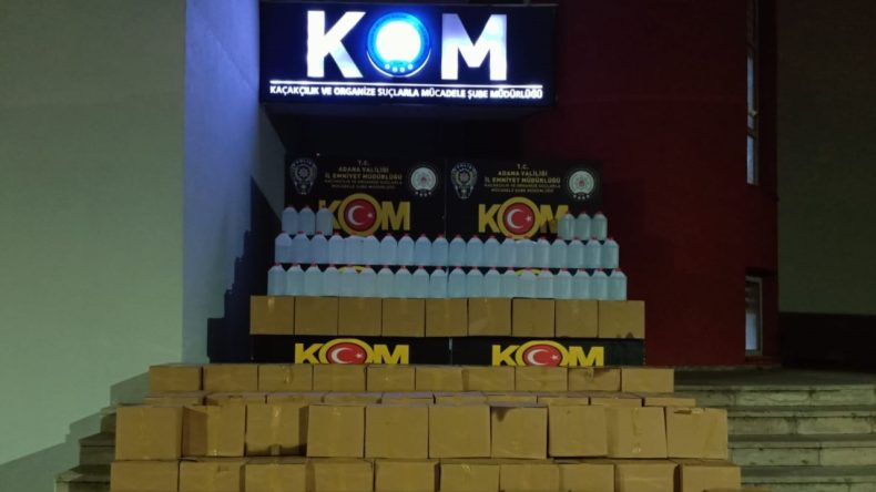 Adana'da 1 Ton 690 Litre Etil Alkol Yakalandı