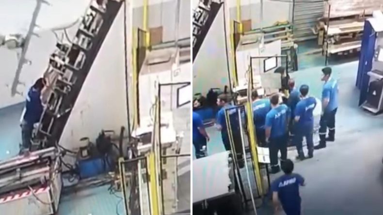 İşçinin Sırtına Arızalı Makine Saplandı