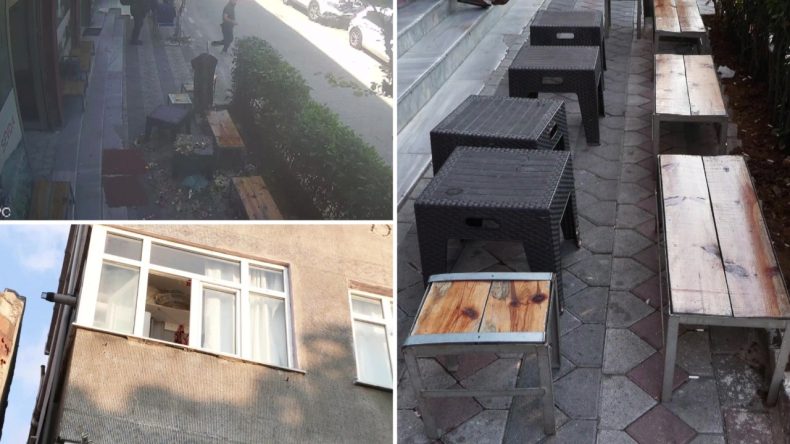 Komşuların kavgası müşterilere patladı: Biriktirdiği çöpleri üzerlerine attı