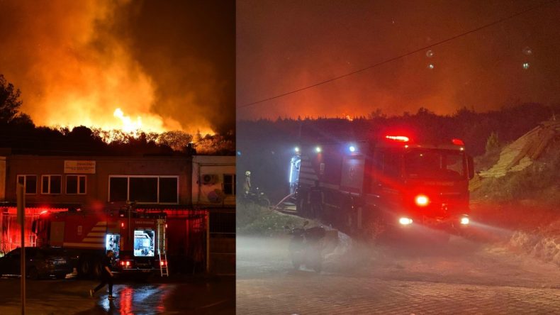 Seferihisar'da İtfaiye Yangına Karşı Cephe Oluşturdu